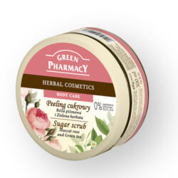 Scrub σώματος Green pharmacy MUSCAT ROSE & GREEN TEA (300ml) κρυστάλλους ζάχαρης.