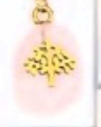 Ροζ χαλαζίας πέτρα με ατσάλινο σχήμα δέντρο λαιμού